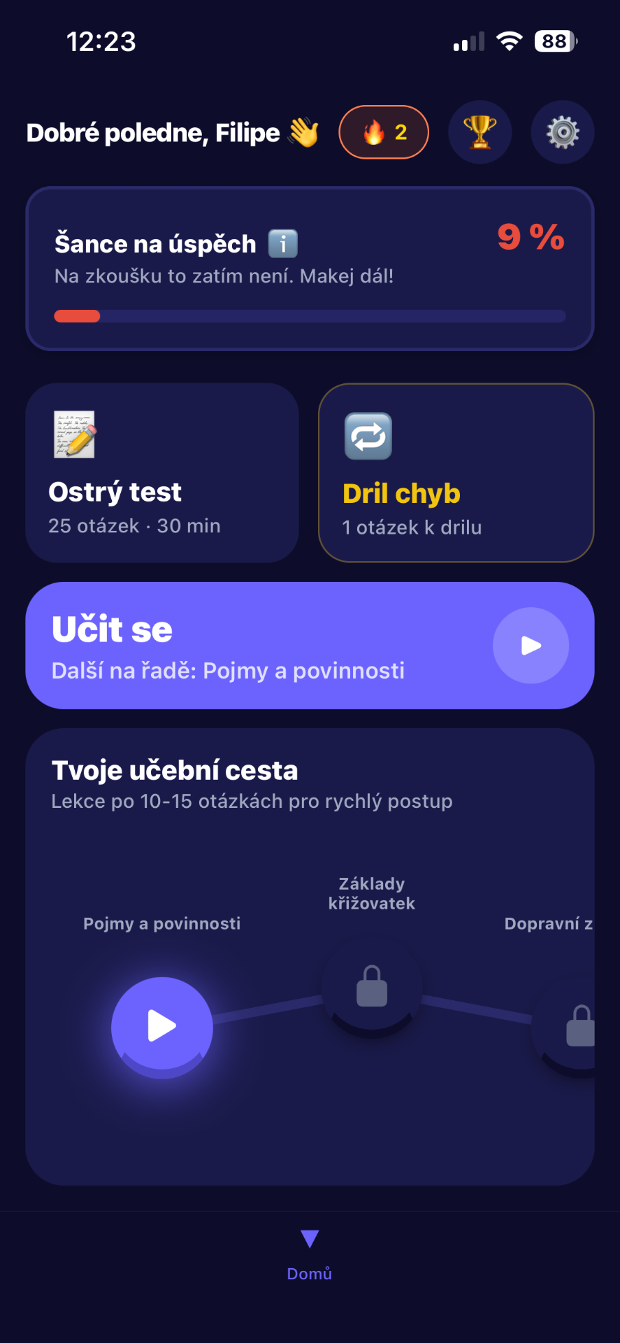 Učební cesta jako v Duolingu