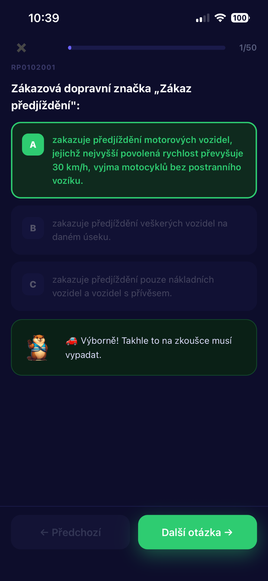 Ostrý test na jeden zátah